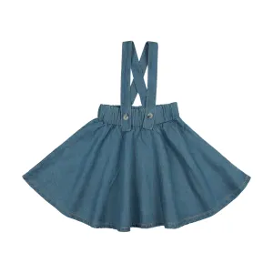 Analogie By Lil Legs Denim Tencel Suspender Skirt