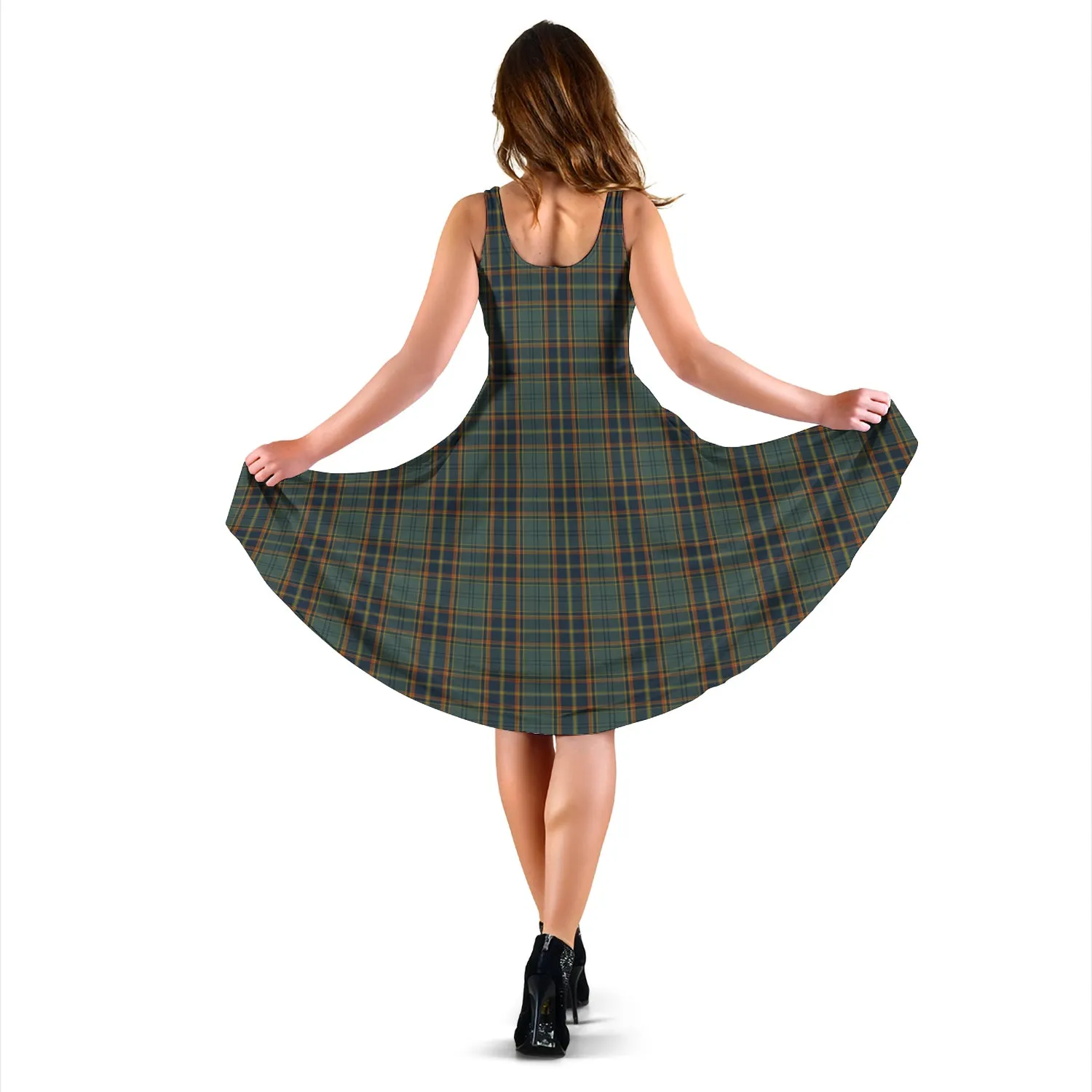 Antrim County Ireland Tartan Sleeveless Midi Womens Dress