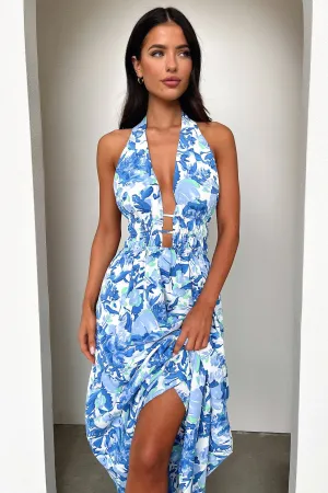 Arien Maxi Dress - Blue Floral