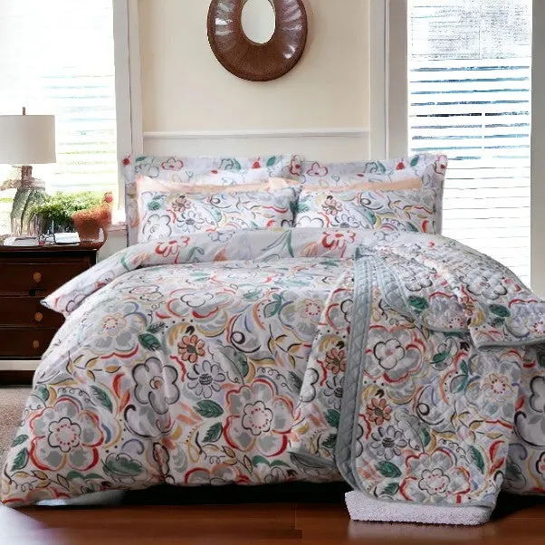 Artsy Floral Quilted Bedspread