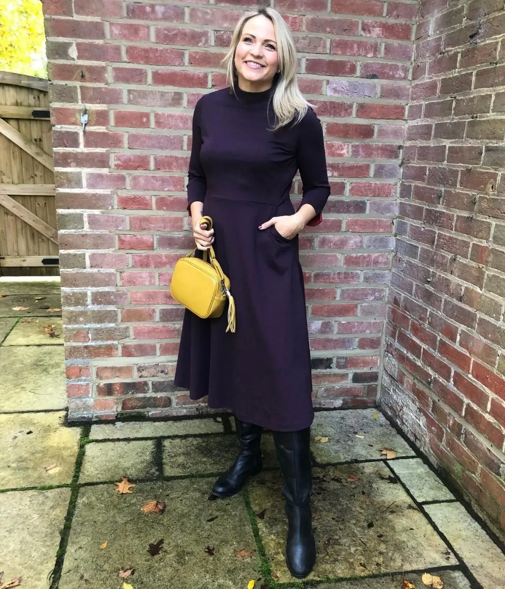 Aubergine Nerissa Fit & Flare Dress