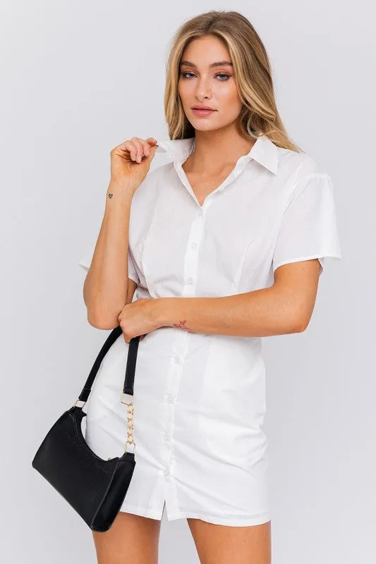 BF Half Sleeve Shirt Mini Dress