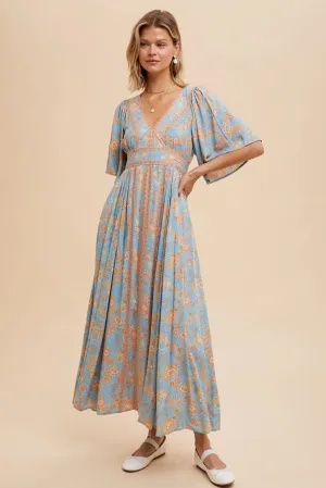 Bianca Flutter Sleeve Maxi Dress