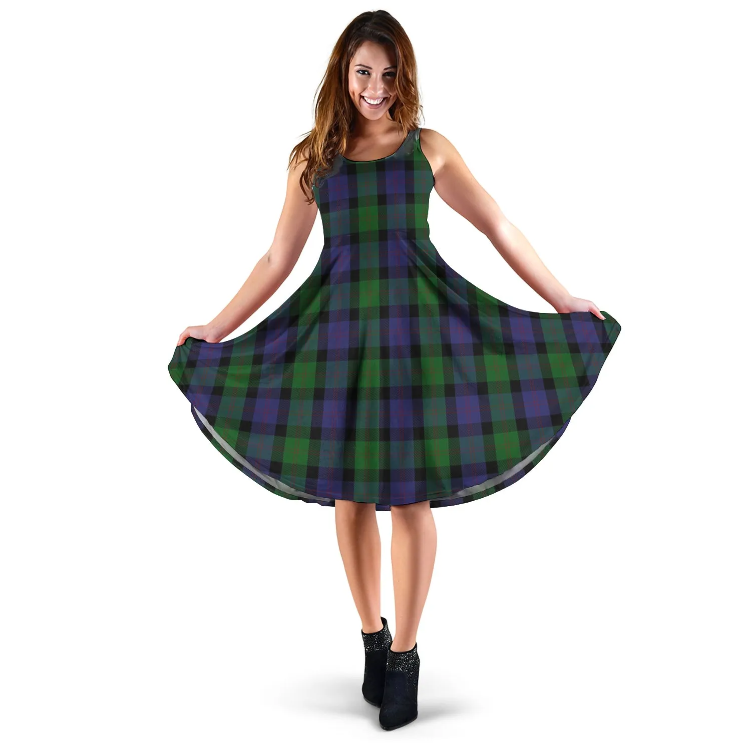 Blair Tartan Sleeveless Midi Womens Dress