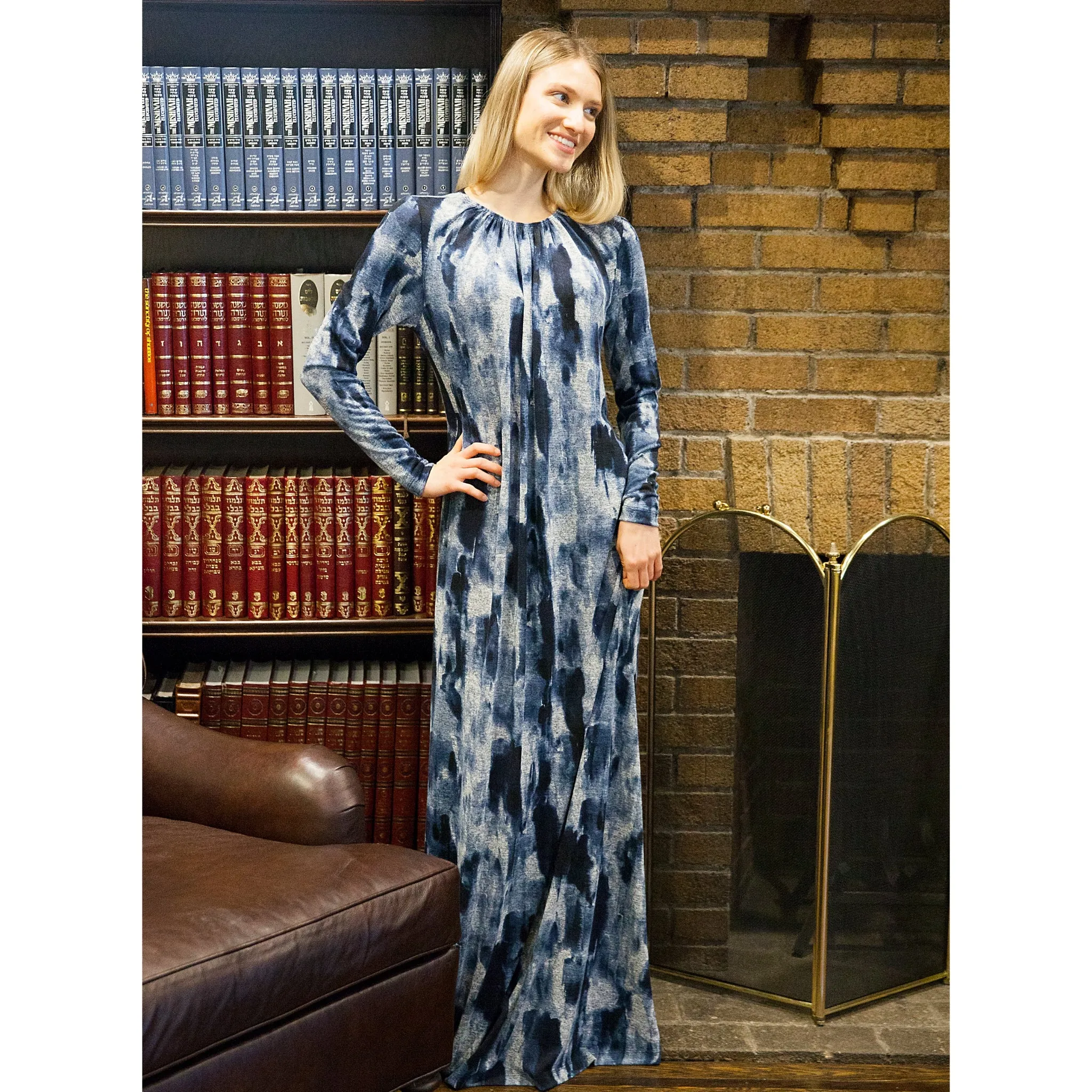 Blue Flowy Maxi by JackieO