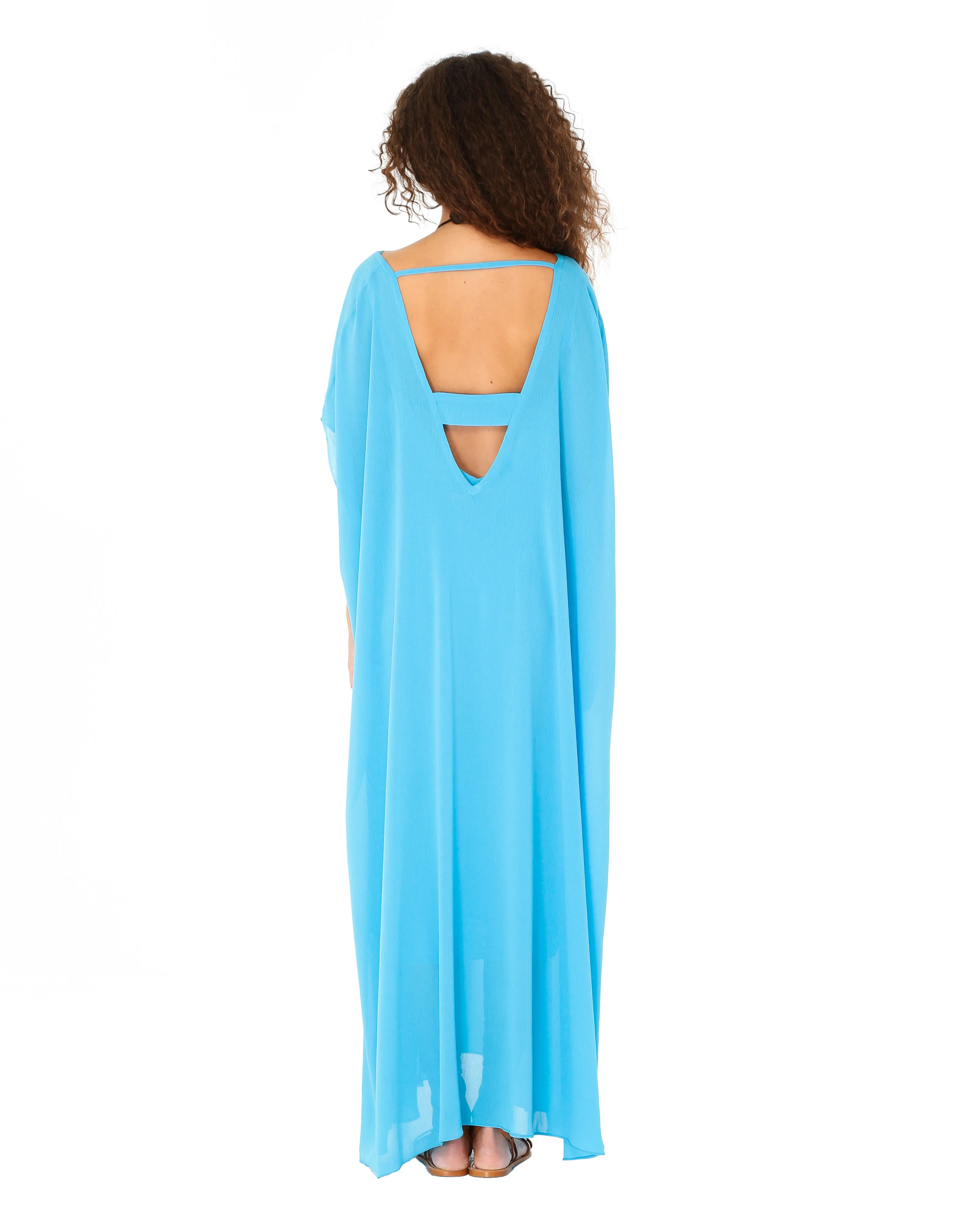 Blue Mavi Backless Kaftan