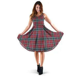 British Columbia Province Canada Tartan Sleeveless Midi Womens Dress