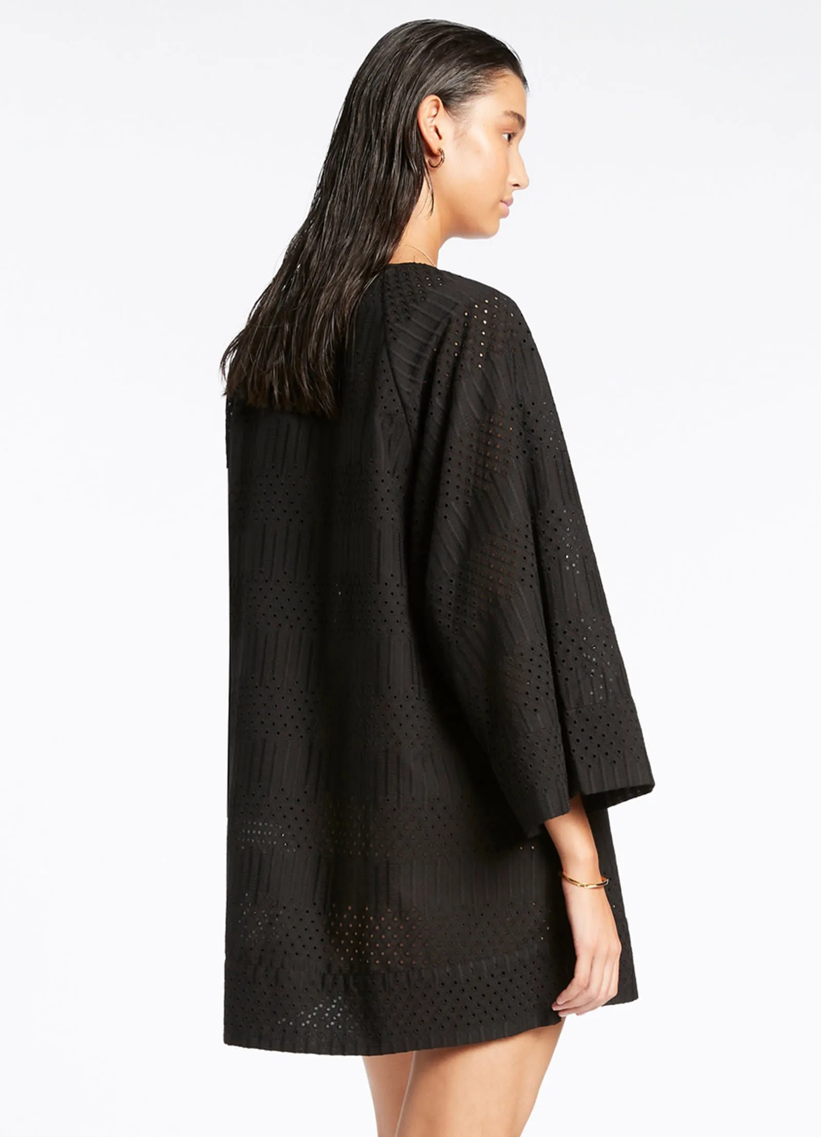 Broderie Kaftan - Black