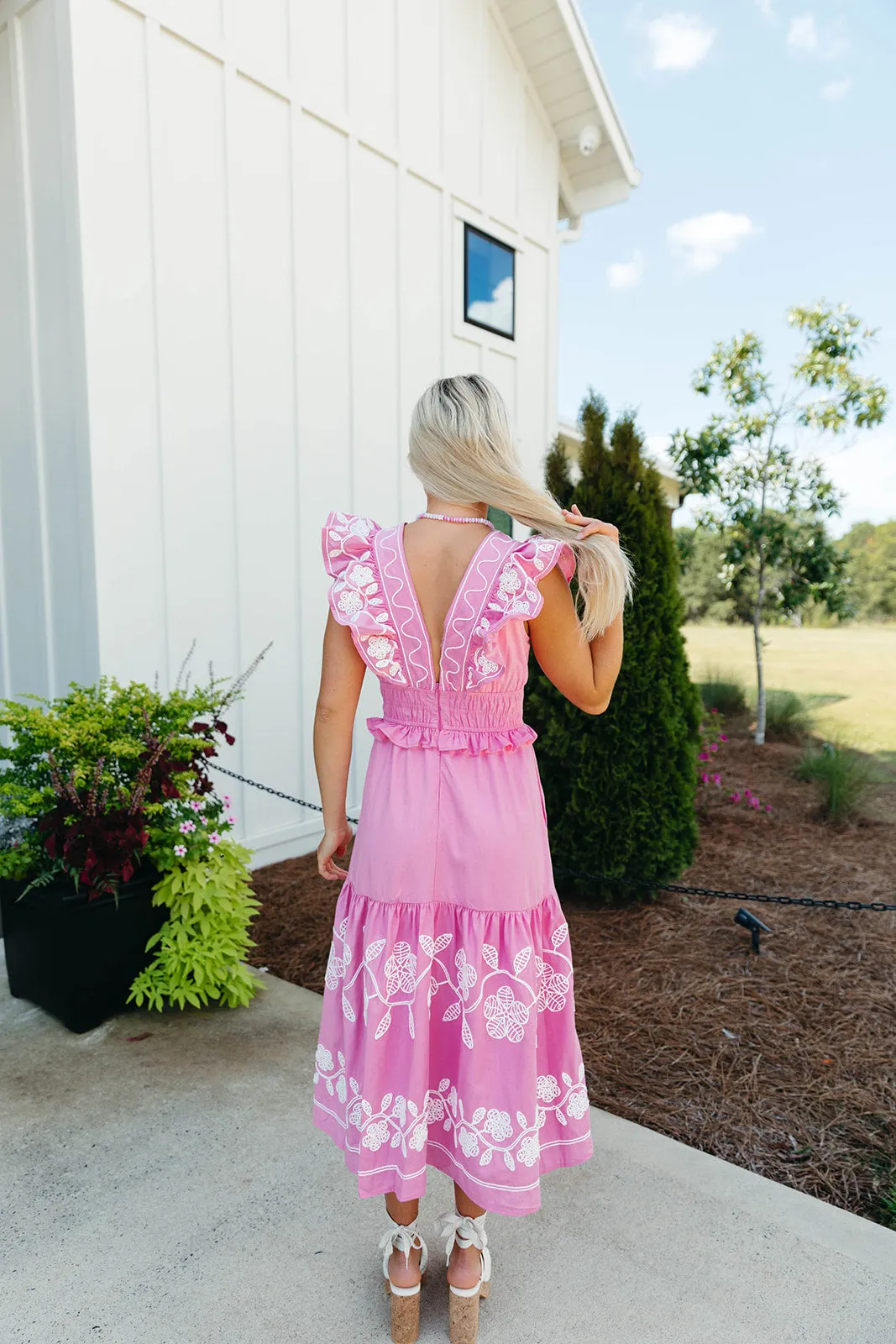 Cheers Midi Dress - Bubblegum Pink