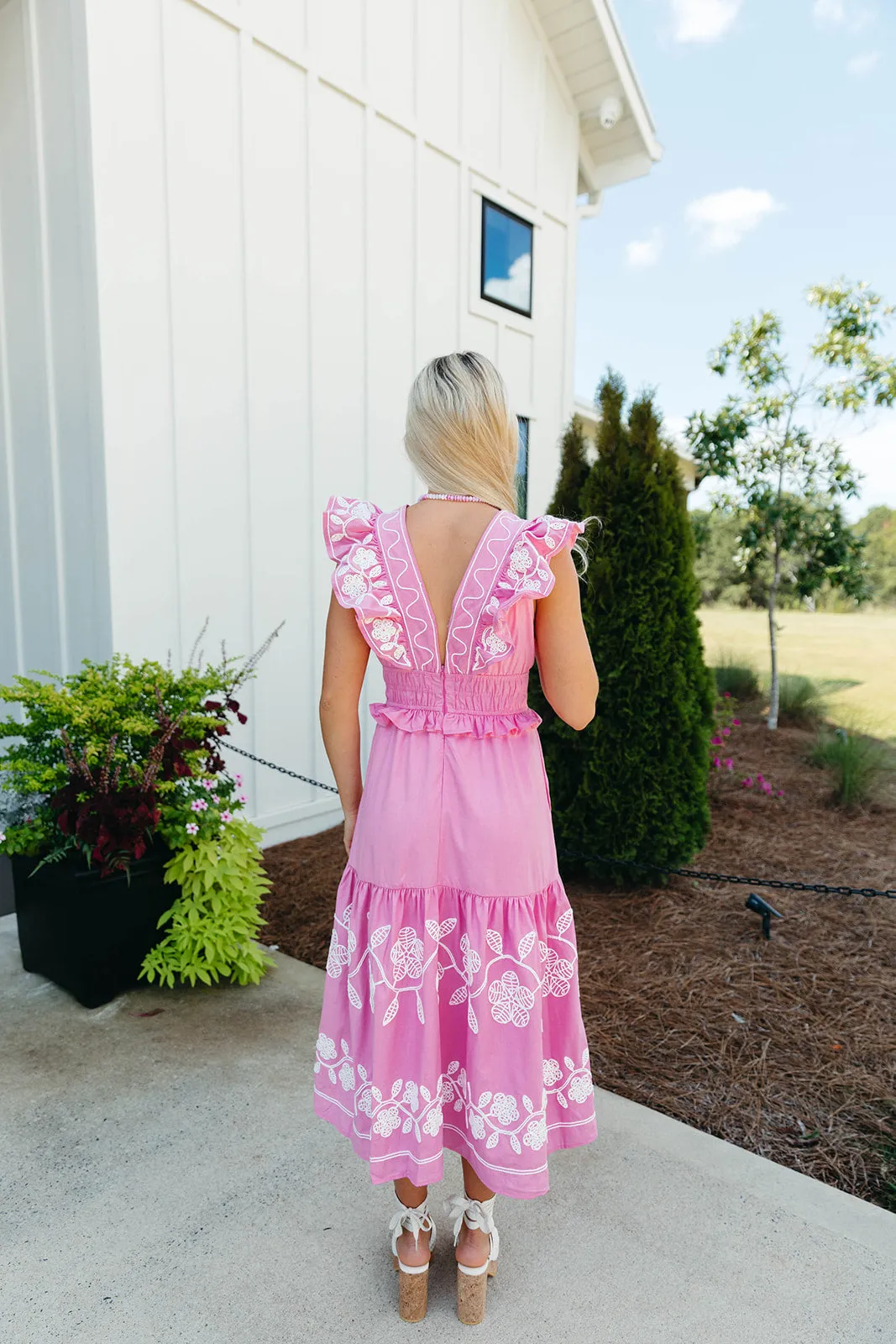 Cheers Midi Dress - Bubblegum Pink