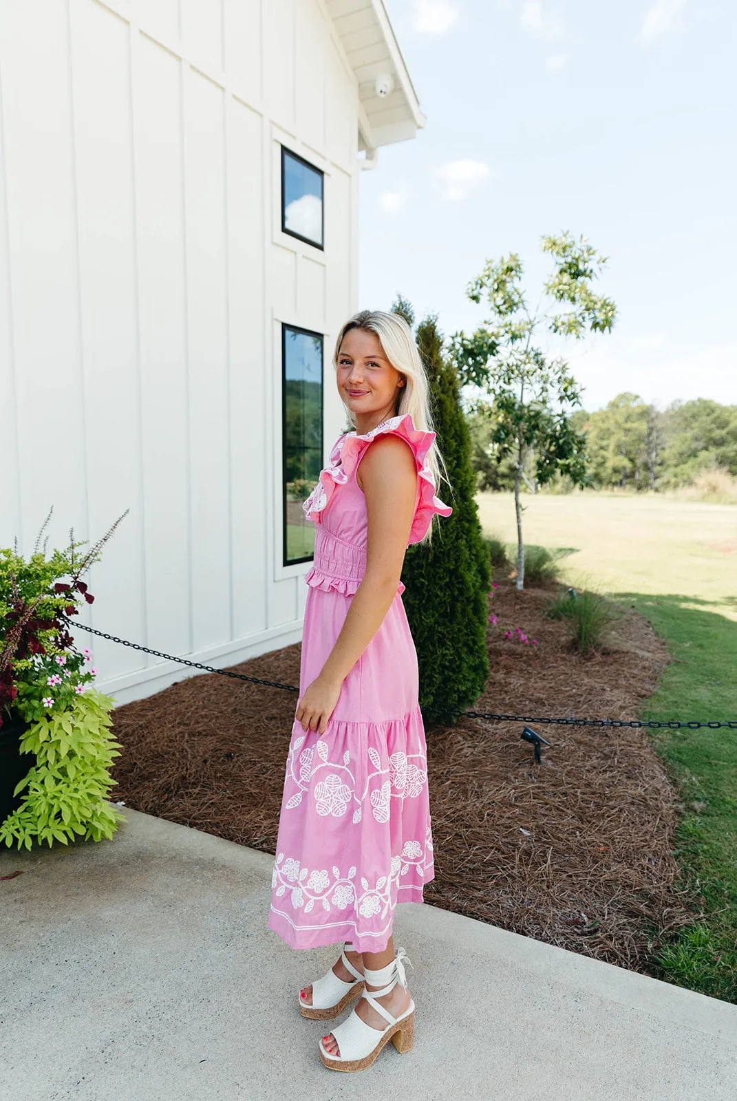 Cheers Midi Dress - Bubblegum Pink