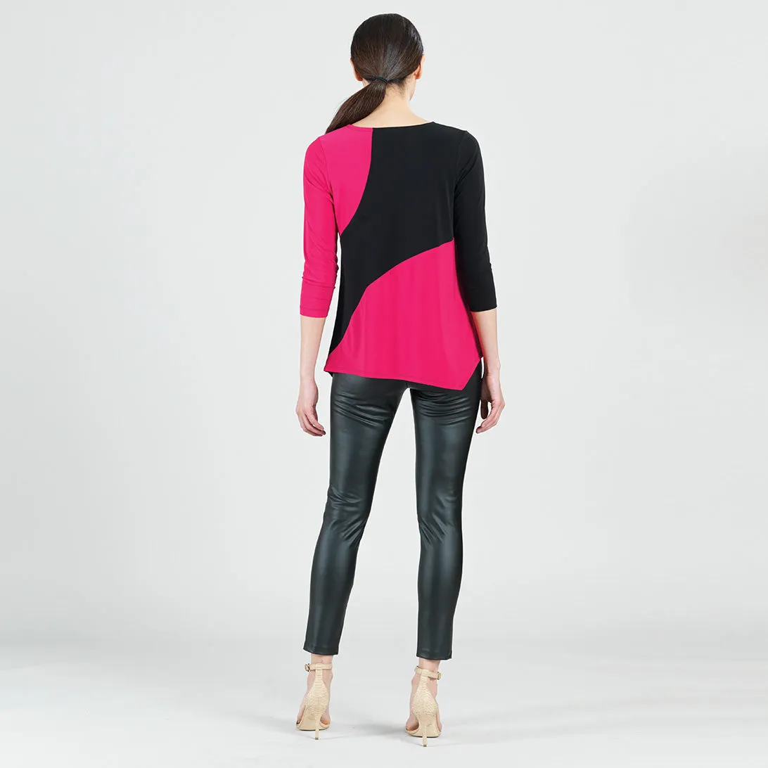 Color Block Angle Flow Tunic - Hot Pink - Final Sale!