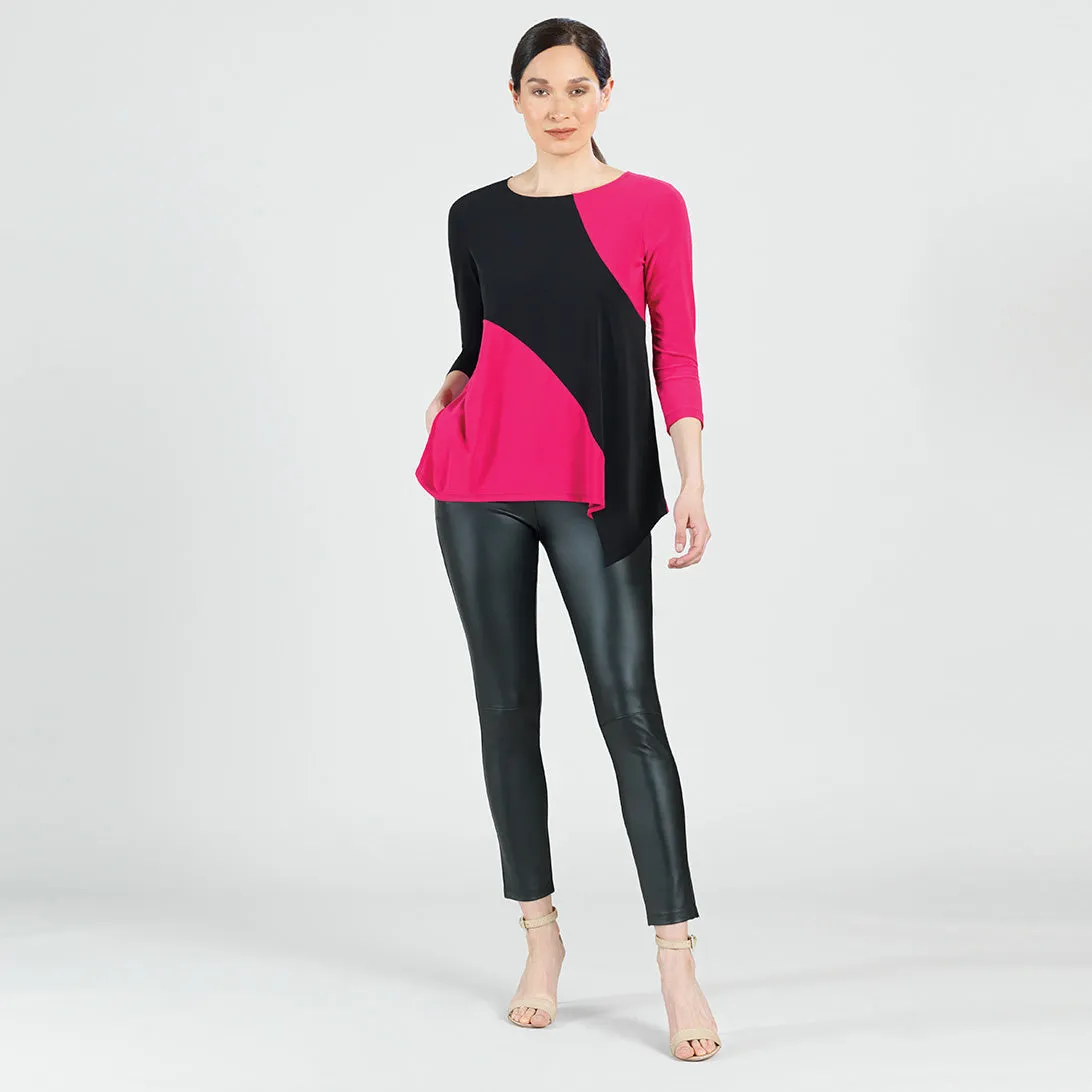 Color Block Angle Flow Tunic - Hot Pink - Final Sale!