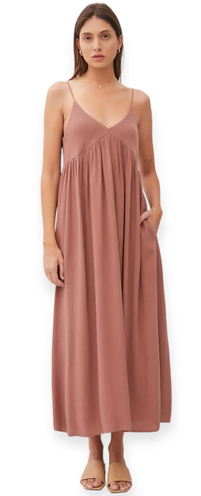 Stylish Terracotta Maxi Dress by Cypress - Enhanced