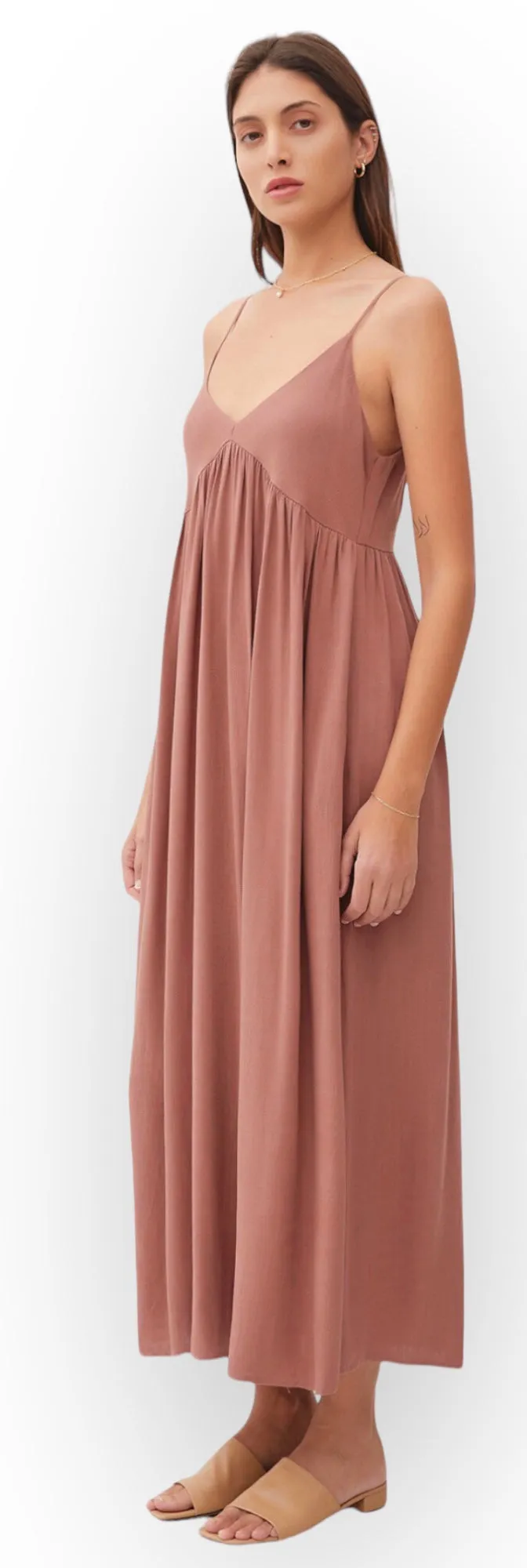 Stylish Terracotta Maxi Dress by Cypress - Enhanced