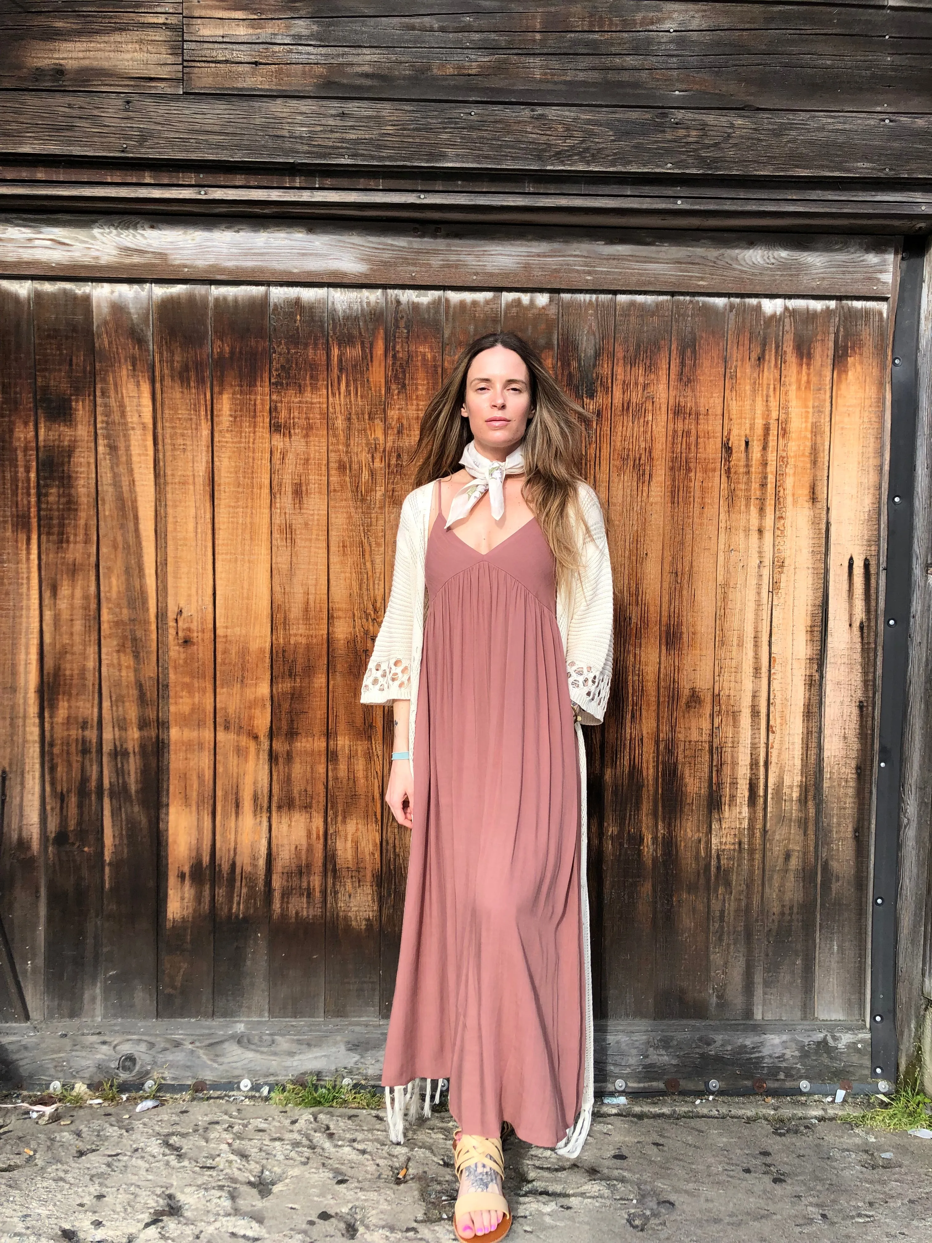 Stylish Terracotta Maxi Dress by Cypress - Enhanced