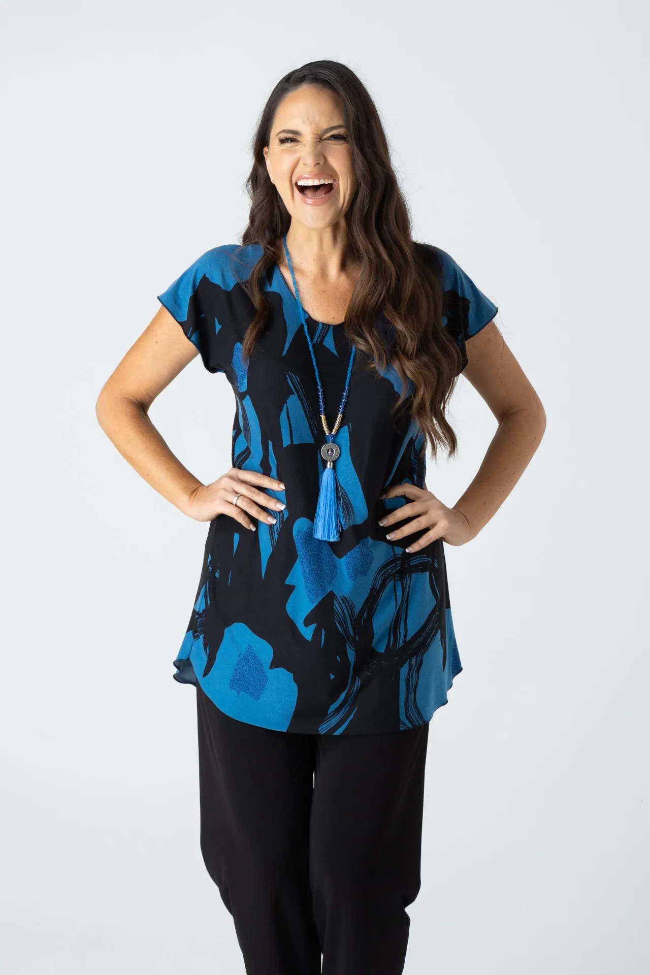 Deep Print Jersey Tunic Top