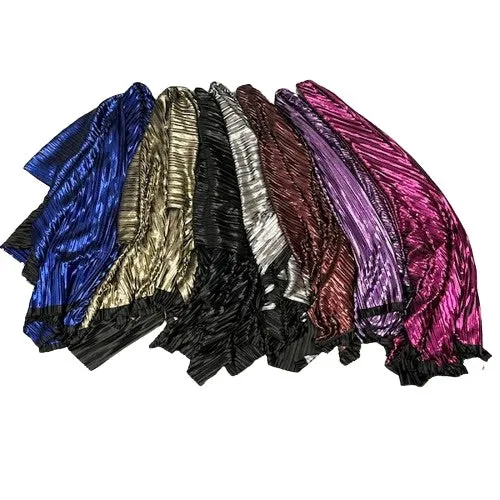 Fuchsia Metallic Pleated Foil Polyester Spandex Fabric