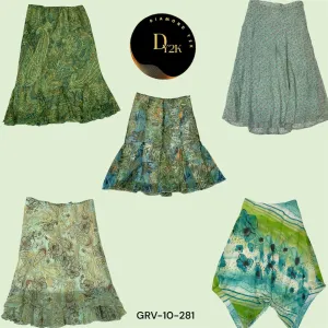 Green Blossom Y2K Skirt – Floral Fantasy (GRV-10-281)