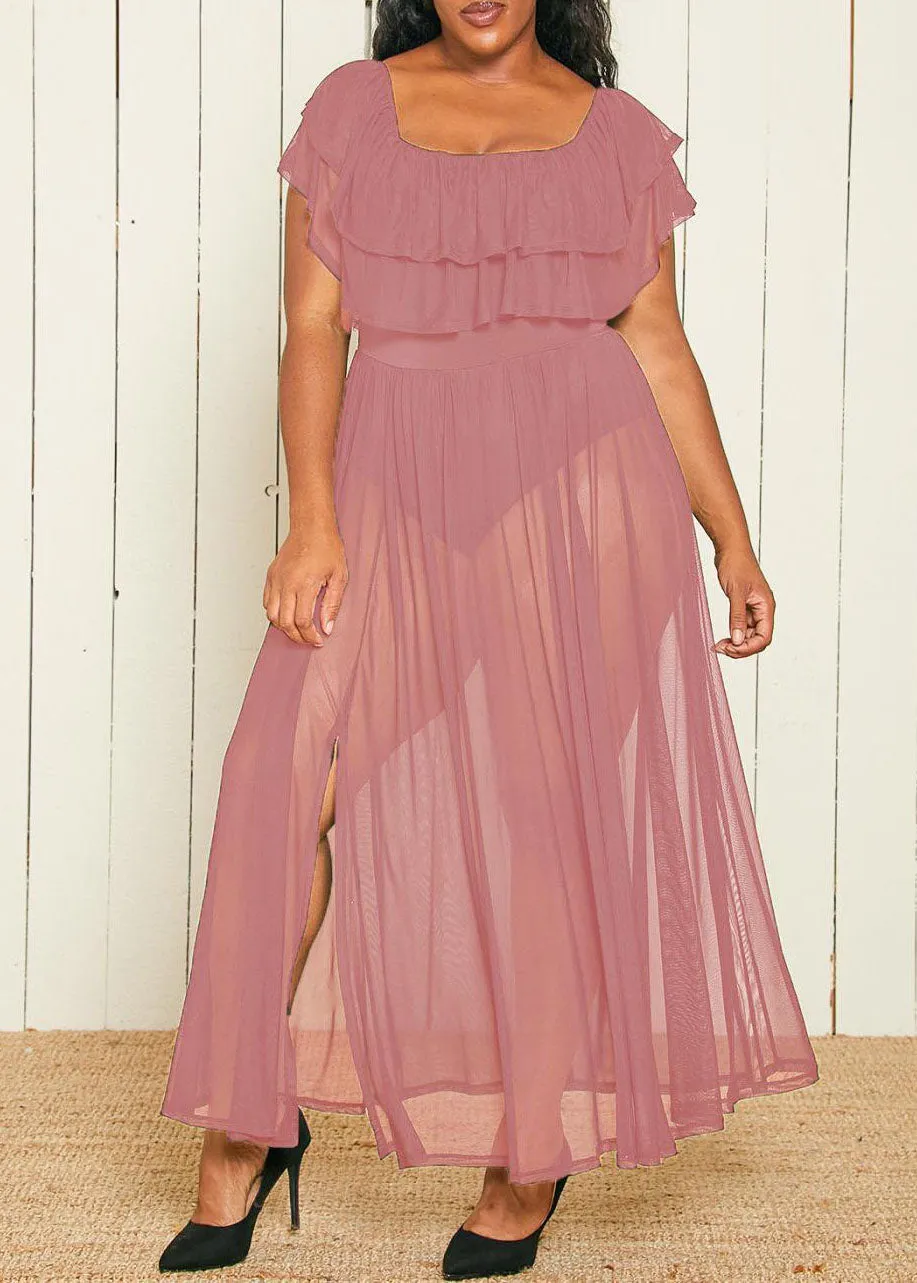 Hi Curvy Plus Size Women Flowy Goddess Maxi Dress