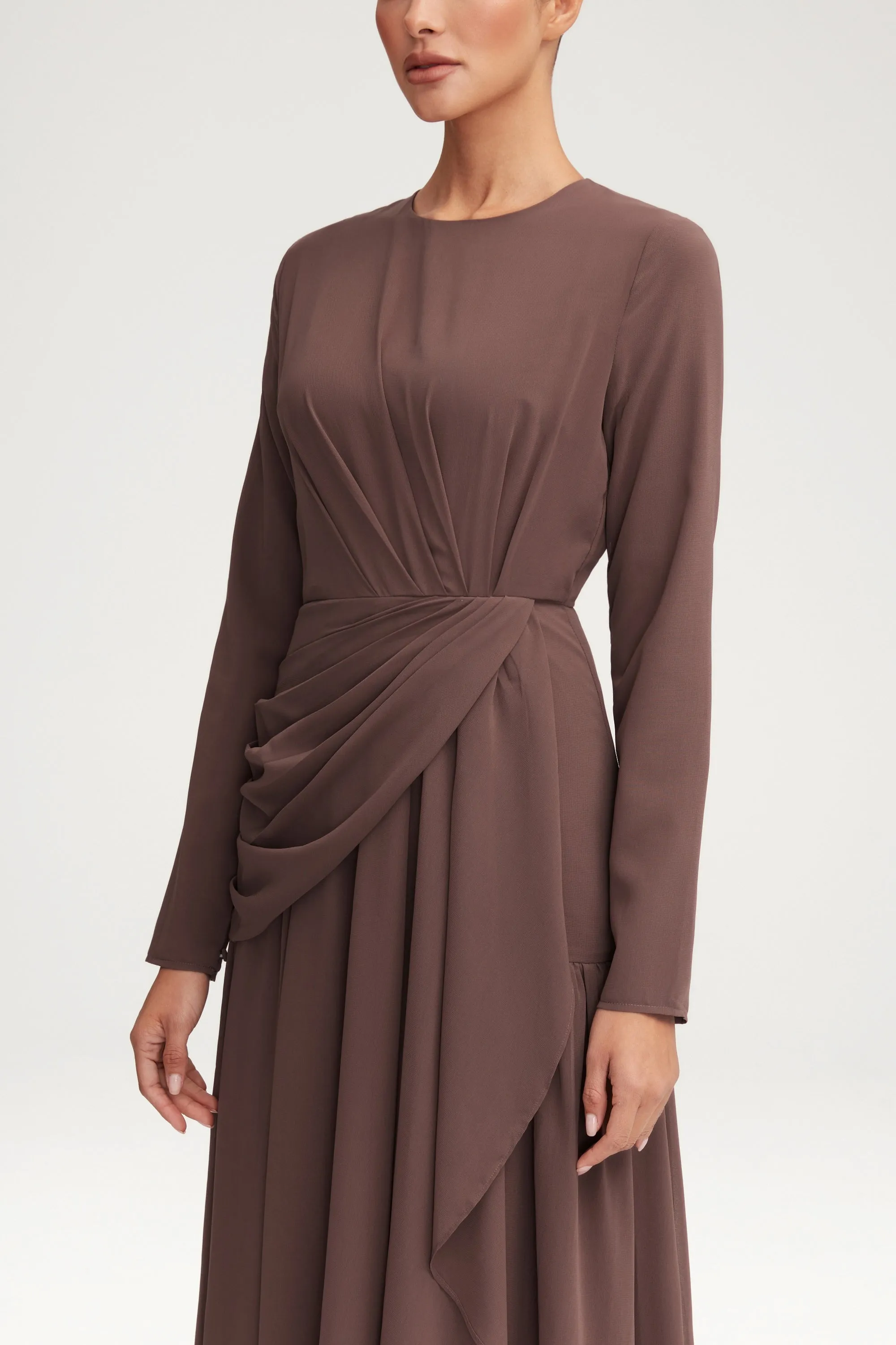 Huda Chiffon Maxi Dress - Deep Taupe