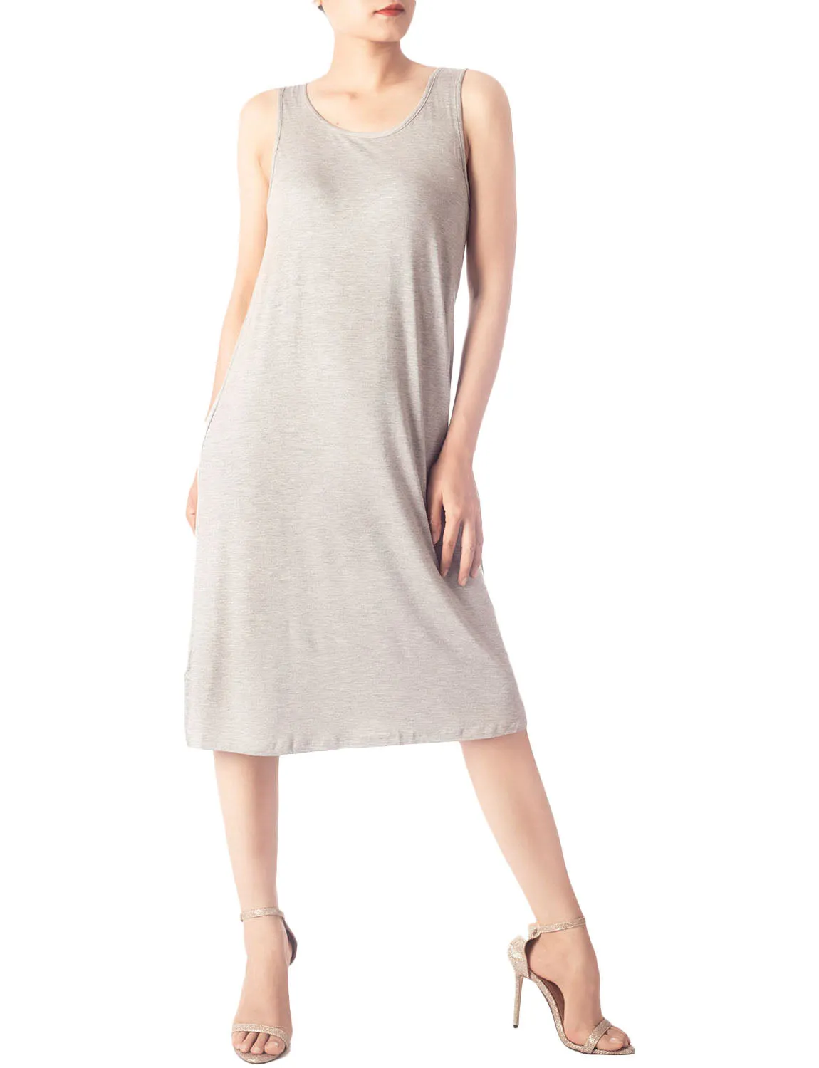 iB-iP Women's Modal Cozy Knee Length Casual Relaxed Full Slip