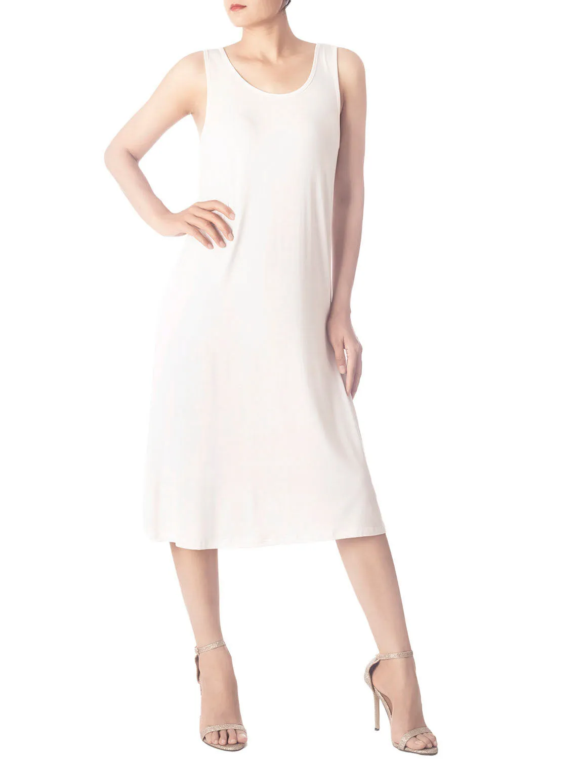 iB-iP Women's Modal Cozy Knee Length Casual Relaxed Full Slip