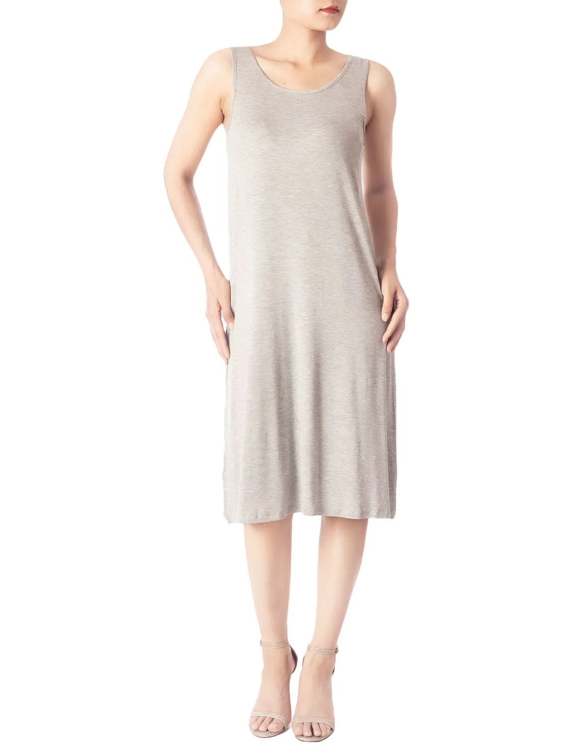 iB-iP Women's Modal Cozy Knee Length Casual Relaxed Full Slip