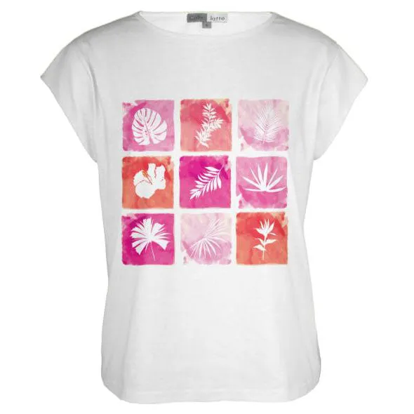 Keyline Floral Print 9 Square Tee - Pink