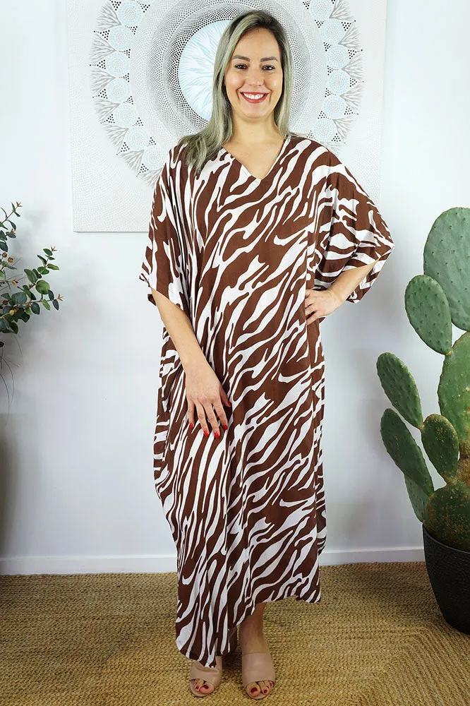 Long Kaftan "Large Zebra"