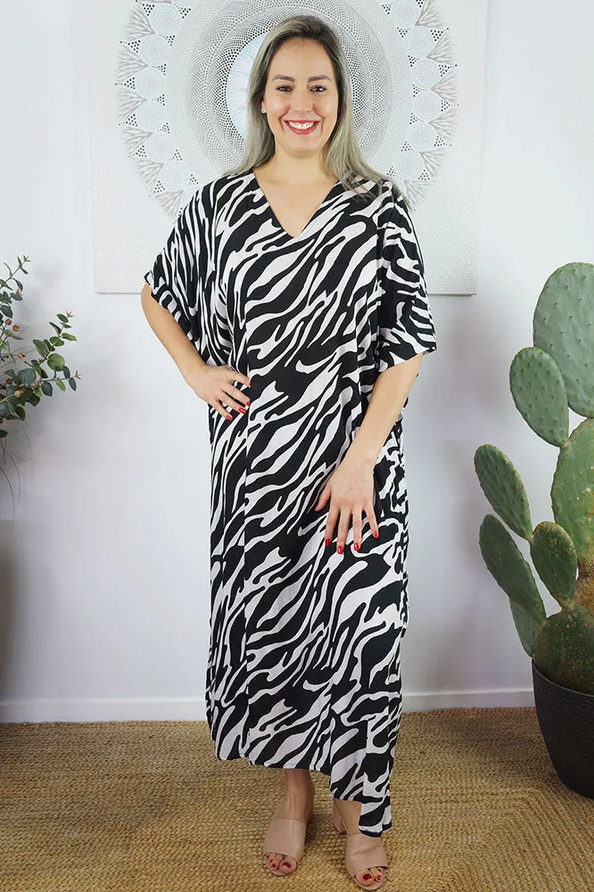 Long Kaftan "Large Zebra"