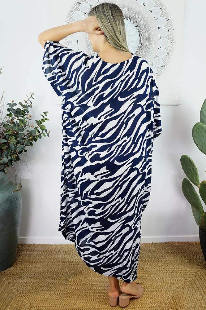 Long Kaftan "Large Zebra"