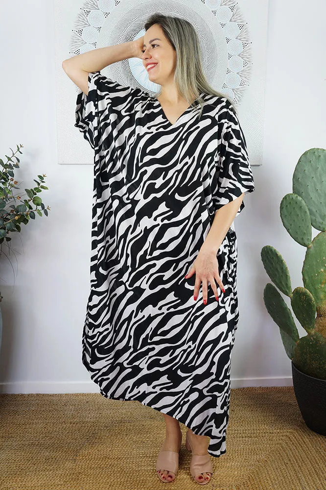 Long Kaftan "Large Zebra"