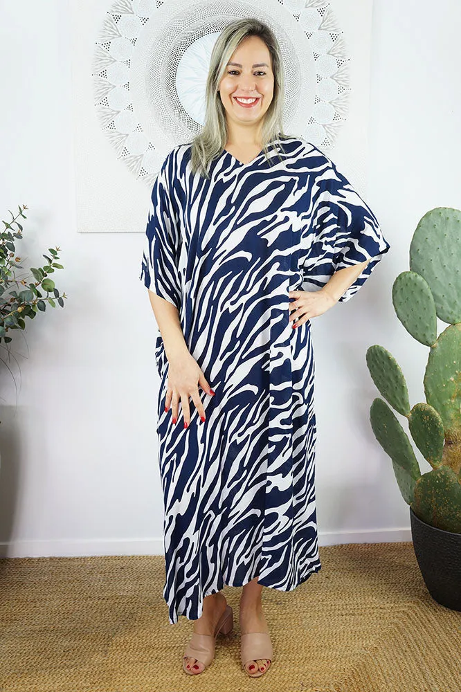 Long Kaftan "Large Zebra"