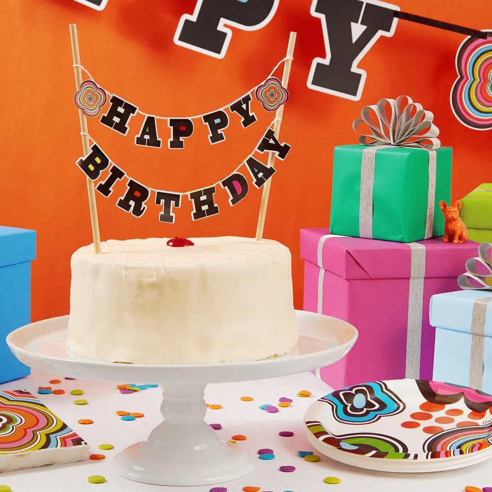 Mod Birthday Cake Banner Topper