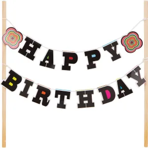 Mod Birthday Cake Banner Topper