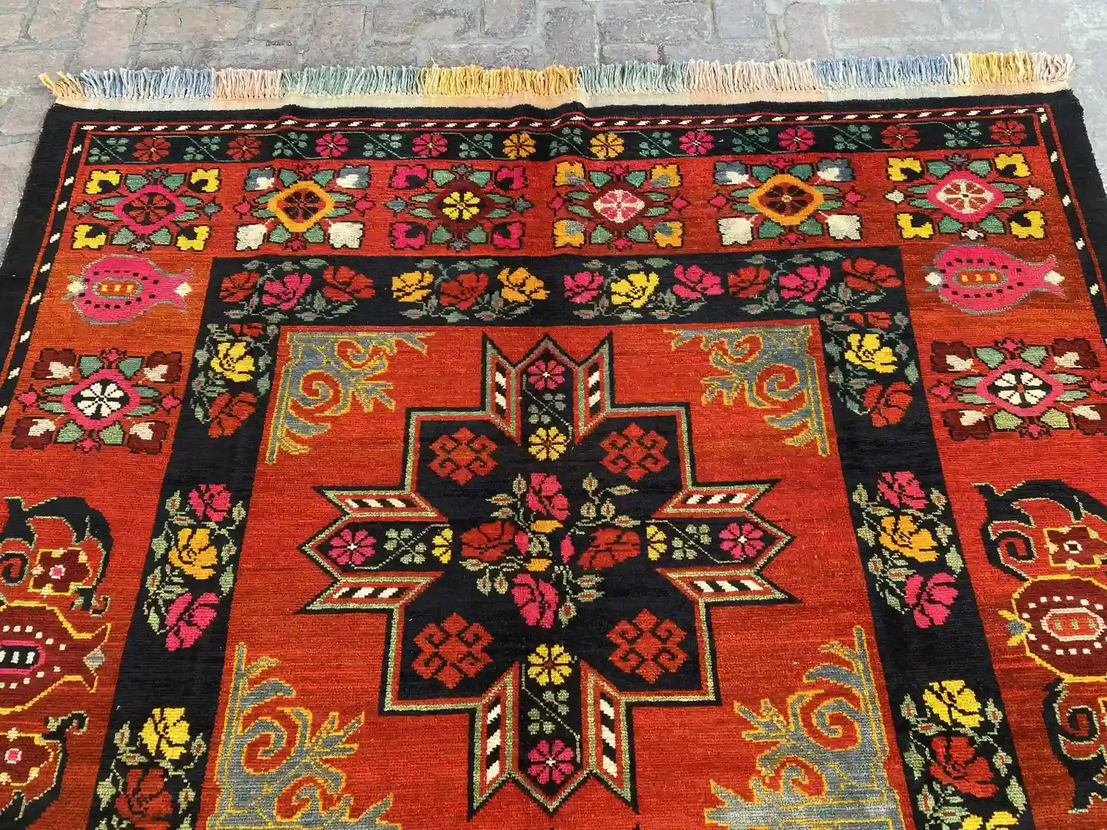 One of a kind Semi Antique Hand-Knotted Caucasian Rug - 7.2' x 14.2'