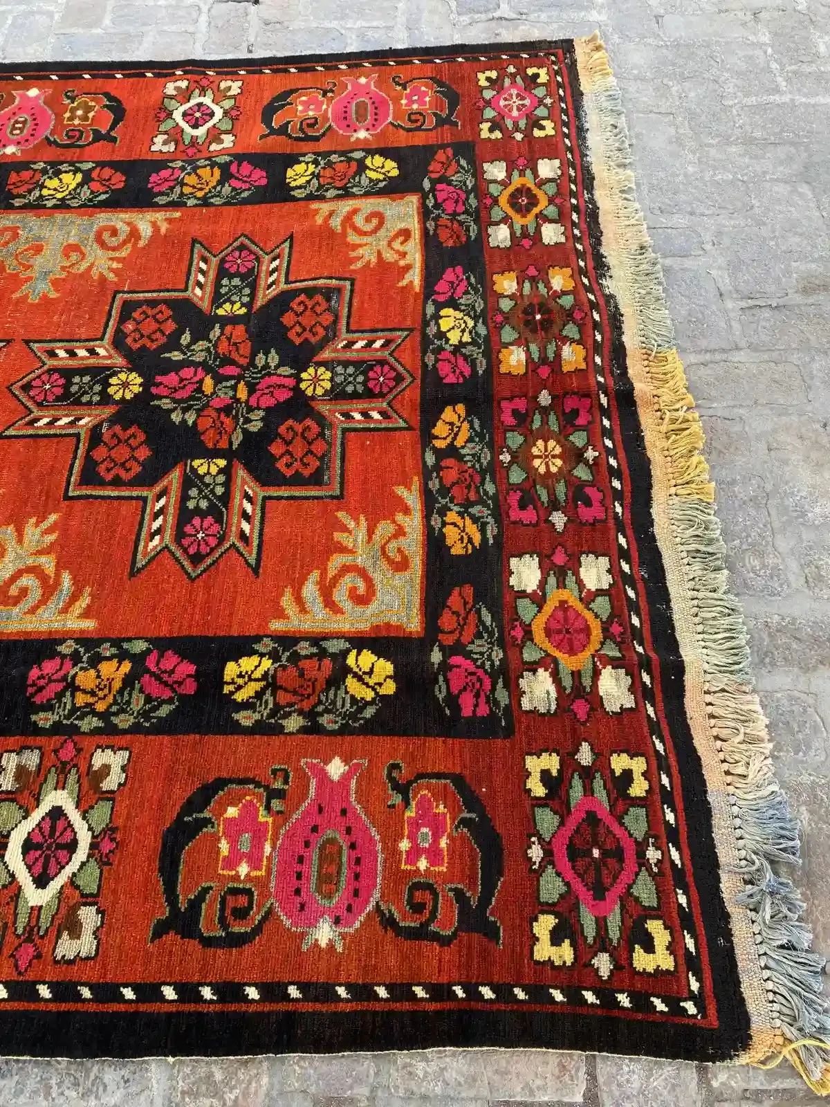 One of a kind Semi Antique Hand-Knotted Caucasian Rug - 7.2' x 14.2'