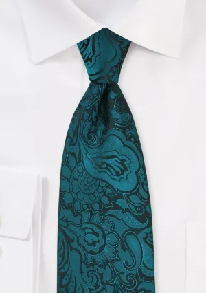 Peacock Floral Paisley Necktie