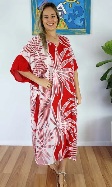 Rayon Maya Kaftan Dress One Size Fits All 12 to 26