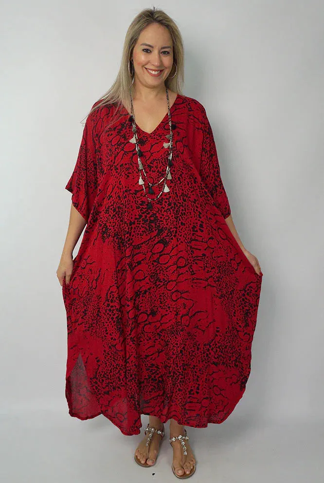 Rayon Maya Kaftan Dress One Size Fits All 12 to 26