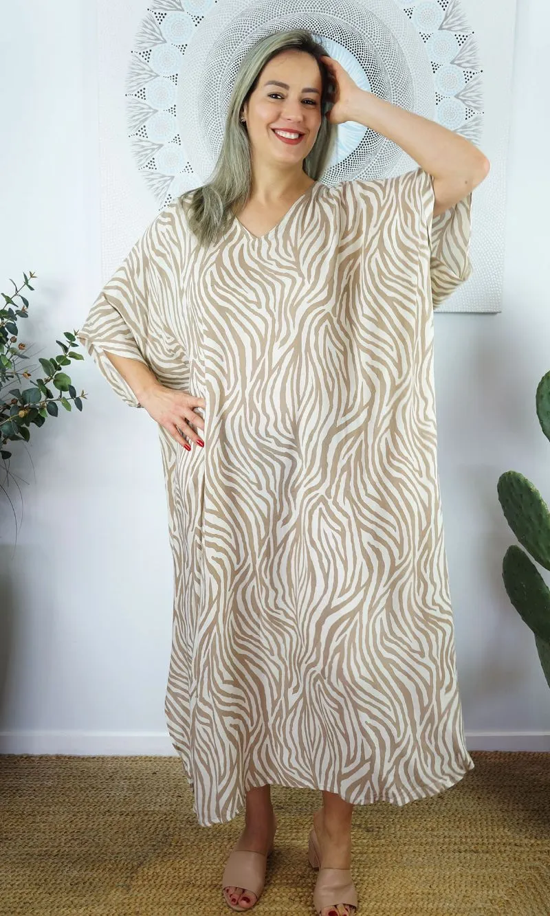 Rayon Maya Kaftan Dress One Size Fits All 12 to 26