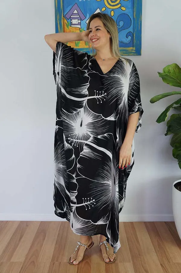 Rayon Maya Kaftan Dress One Size Fits All 12 to 26