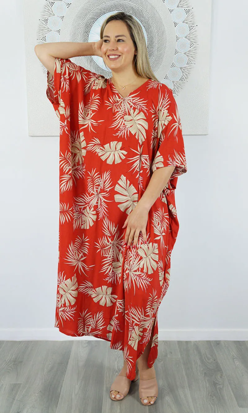 Rayon Premium Kaftan Long Palm Madness, More Colours