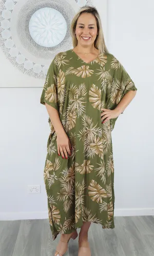 Rayon Premium Kaftan Long Palm Madness, More Colours