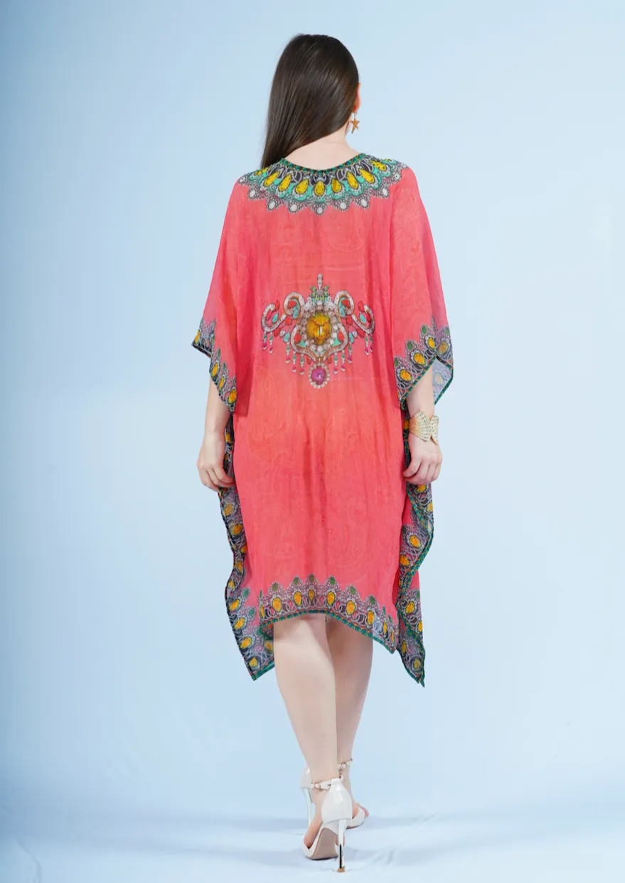 Red Solid Kaftan