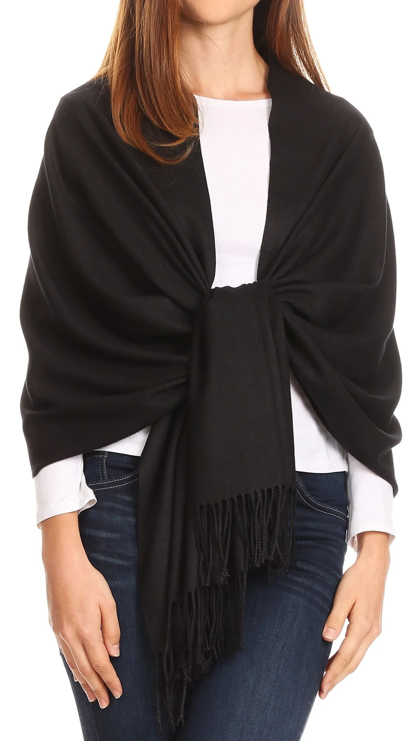 Sakkas Iris Warm Super Soft Cashmere Feel Pashmina Shawl  / Scarf with Fringes