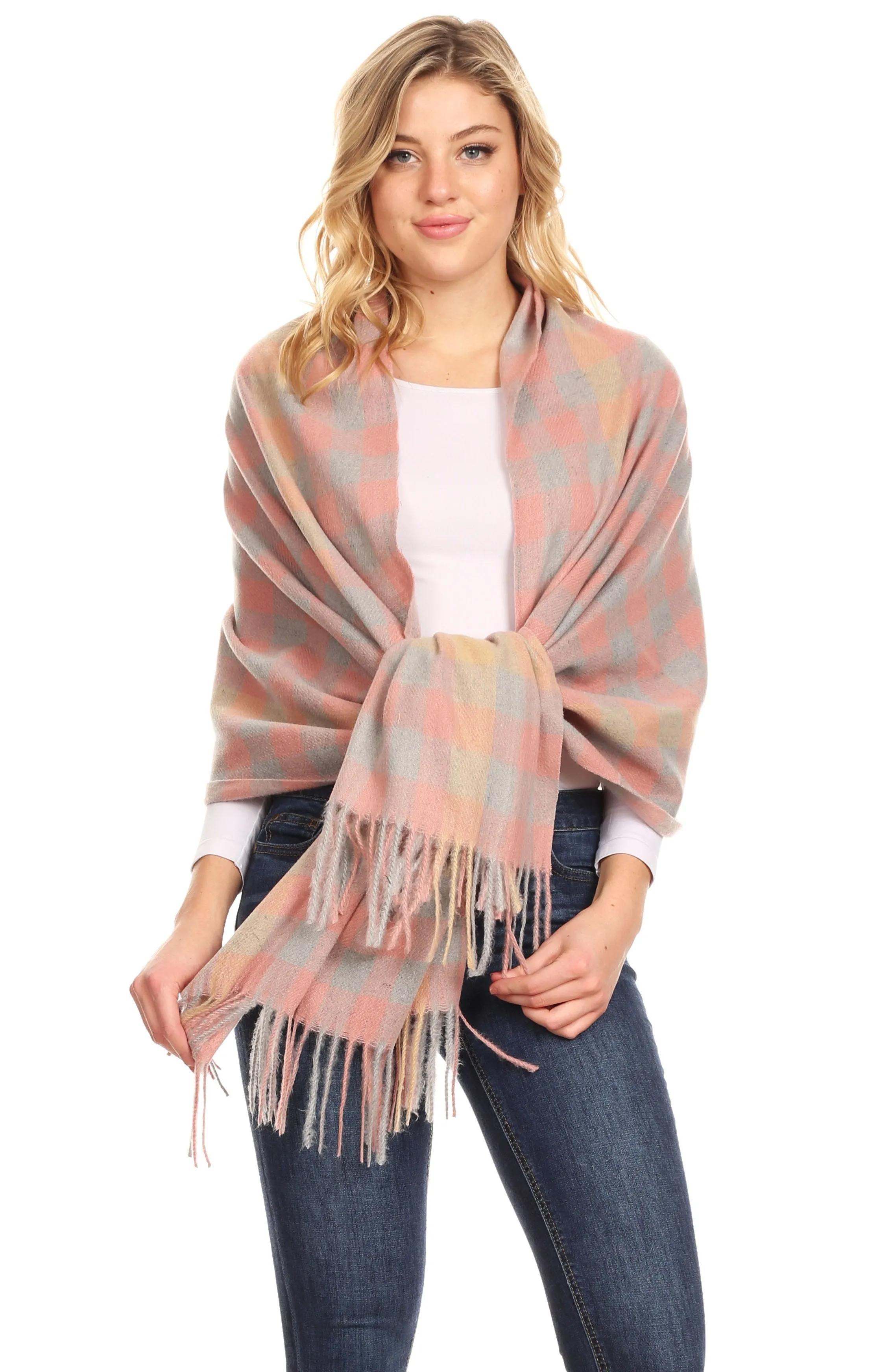 Sakkas Iris Warm Super Soft Cashmere Feel Pashmina Shawl  / Scarf with Fringes