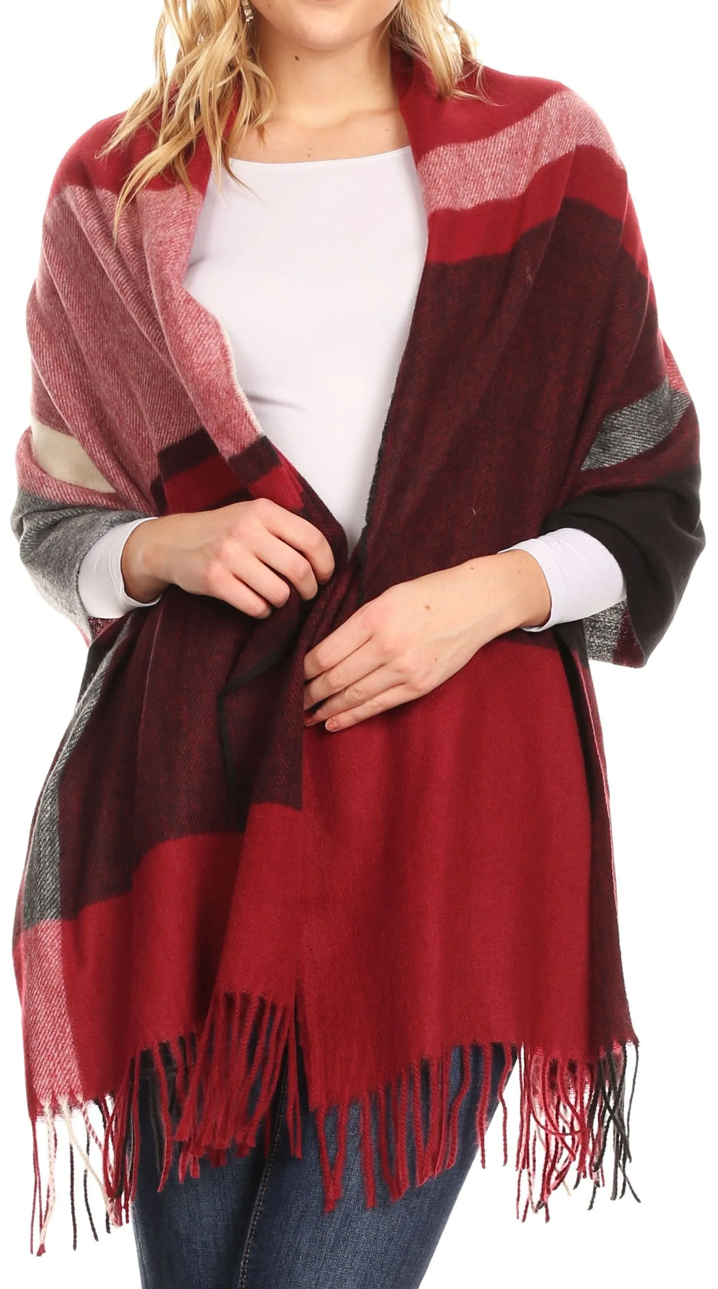 Sakkas Iris Warm Super Soft Cashmere Feel Pashmina Shawl  / Scarf with Fringes