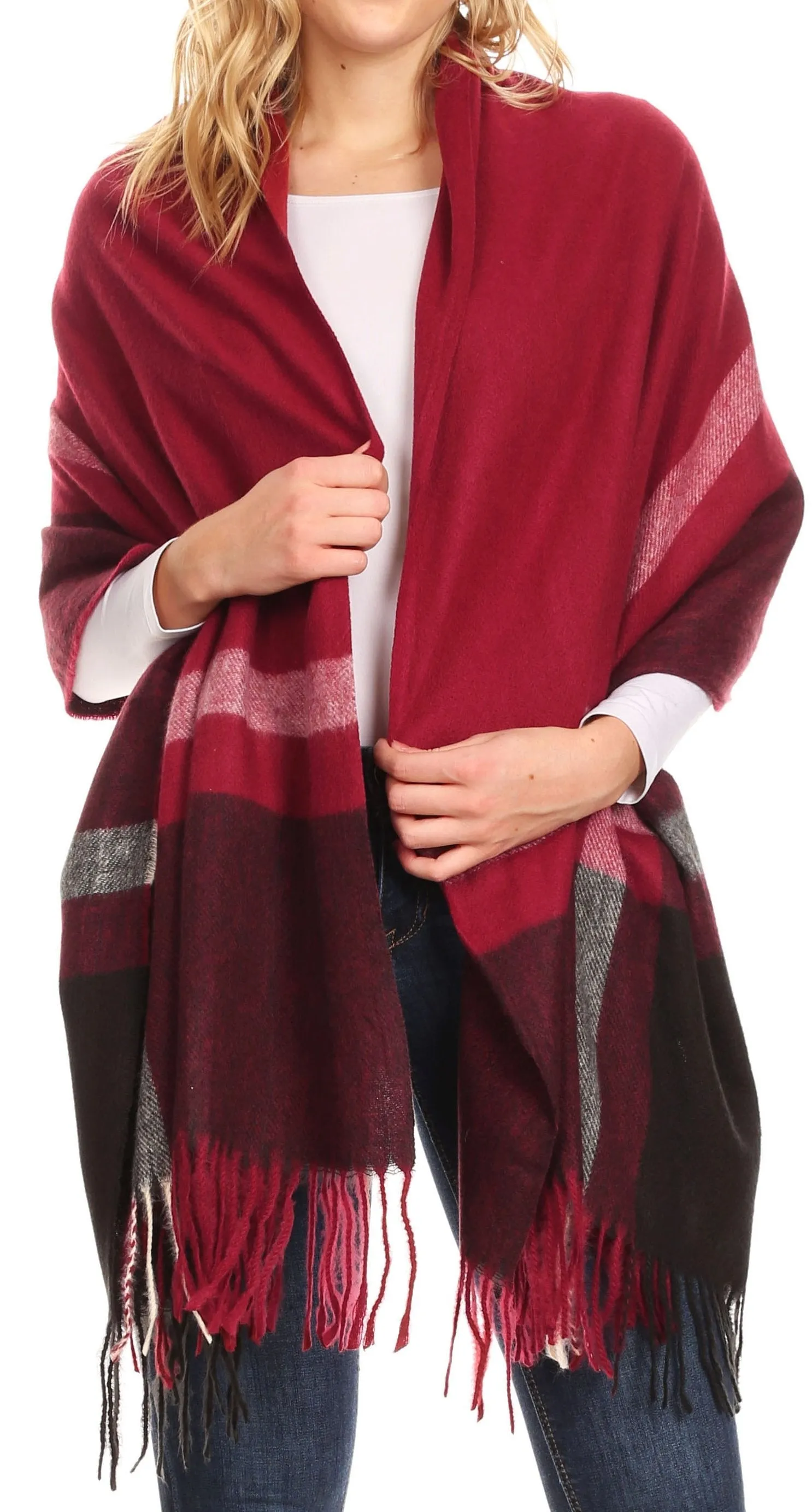 Sakkas Iris Warm Super Soft Cashmere Feel Pashmina Shawl  / Scarf with Fringes